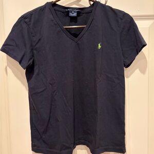 Ralph Lauren Women’s Navy Blue V-Neck T-Shirt, size Medium